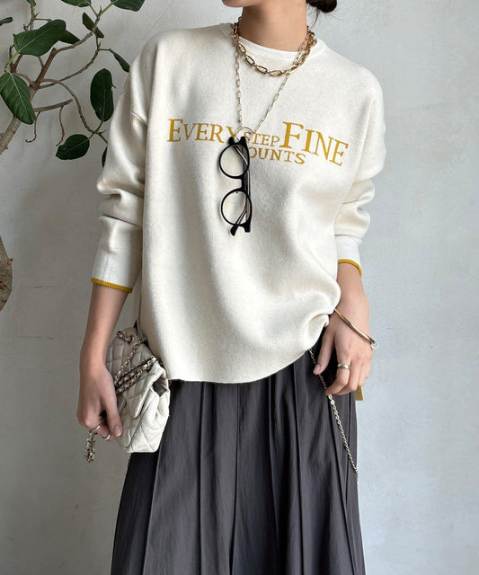 雙面提花標誌針織衫