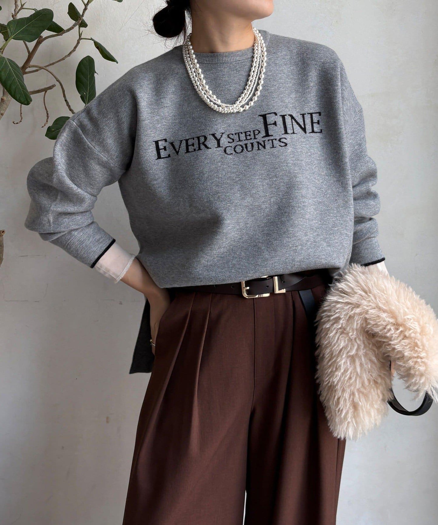 雙面提花標誌針織衫