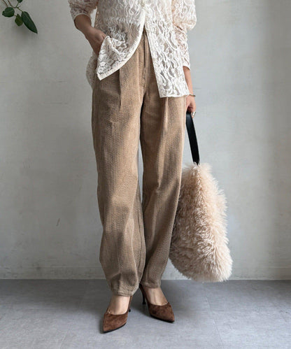 燈芯絨寬鬆長褲