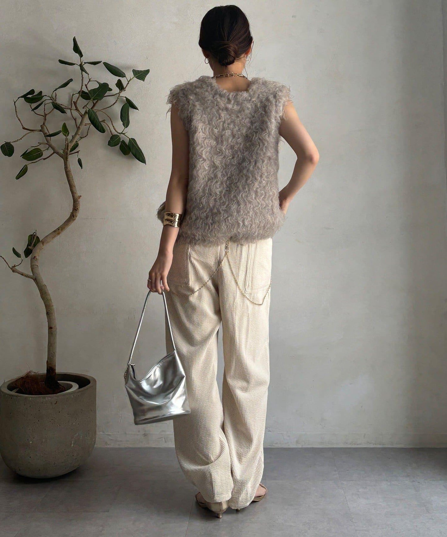 燈芯絨寬鬆長褲