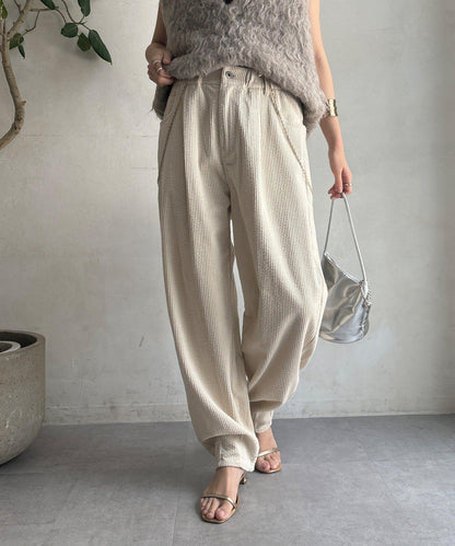 燈芯絨寬鬆長褲