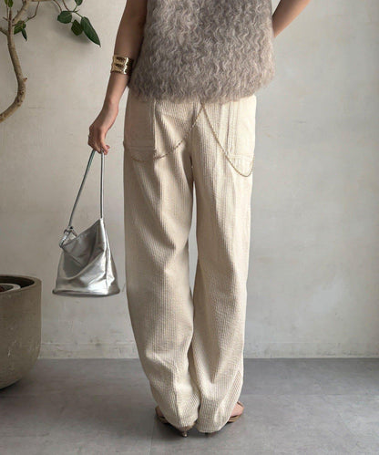 燈芯絨寬鬆長褲