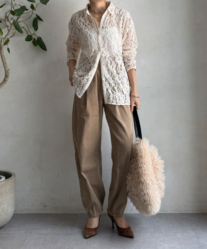 燈芯絨寬鬆長褲