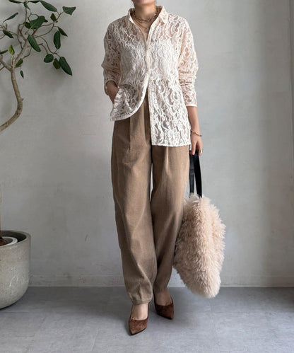 燈芯絨寬鬆長褲