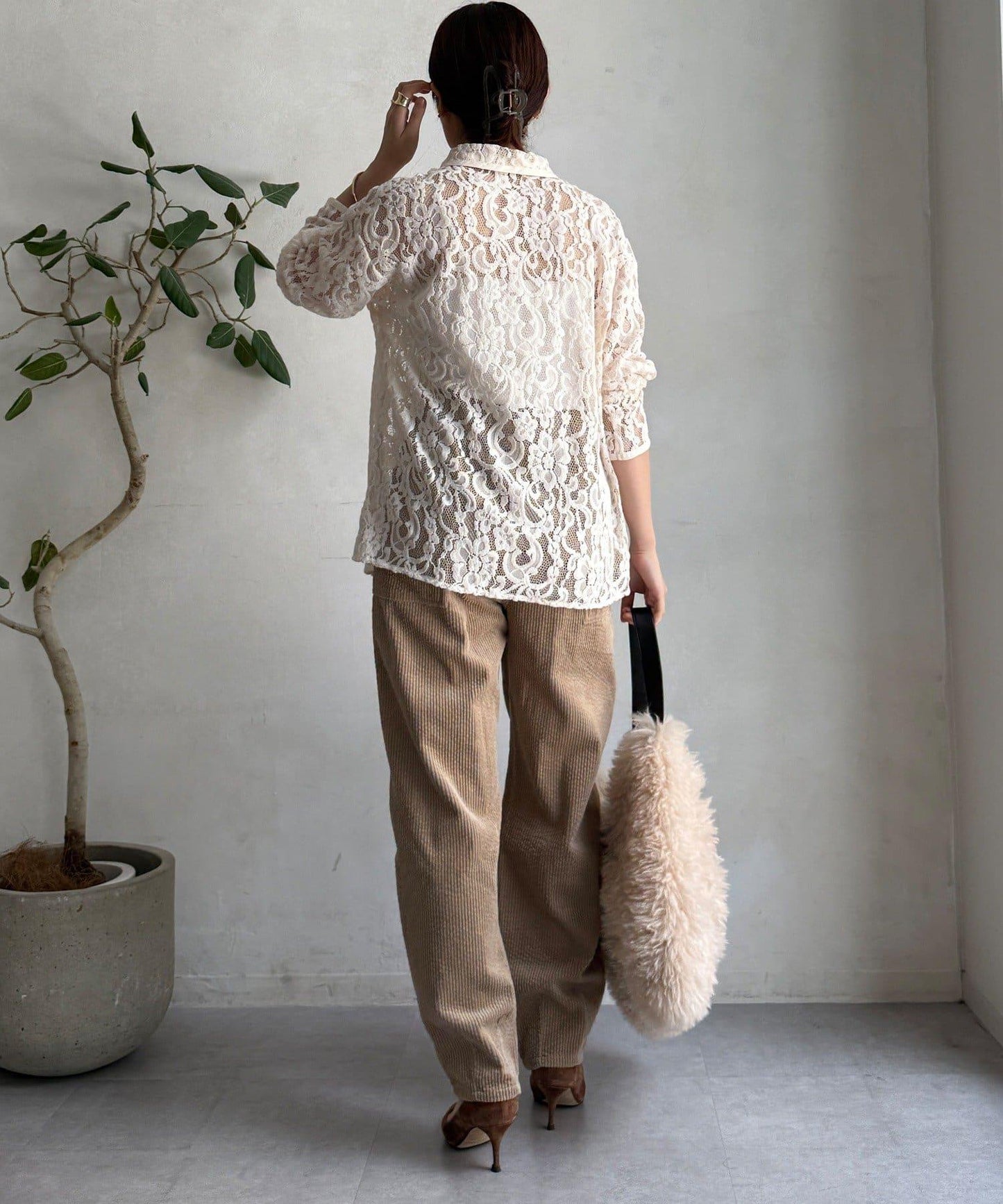 燈芯絨寬鬆長褲