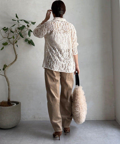 燈芯絨寬鬆長褲