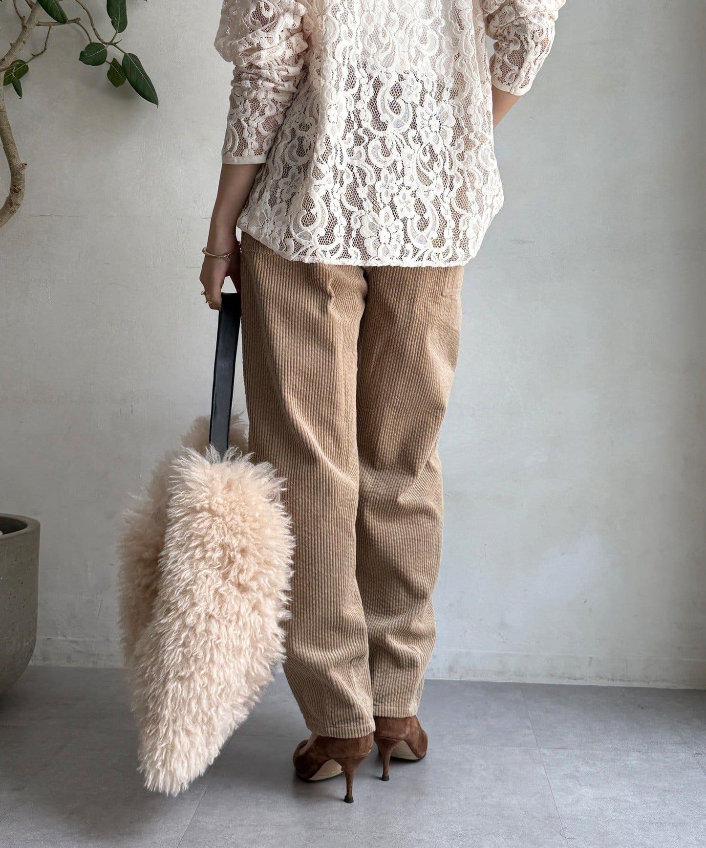 燈芯絨寬鬆長褲