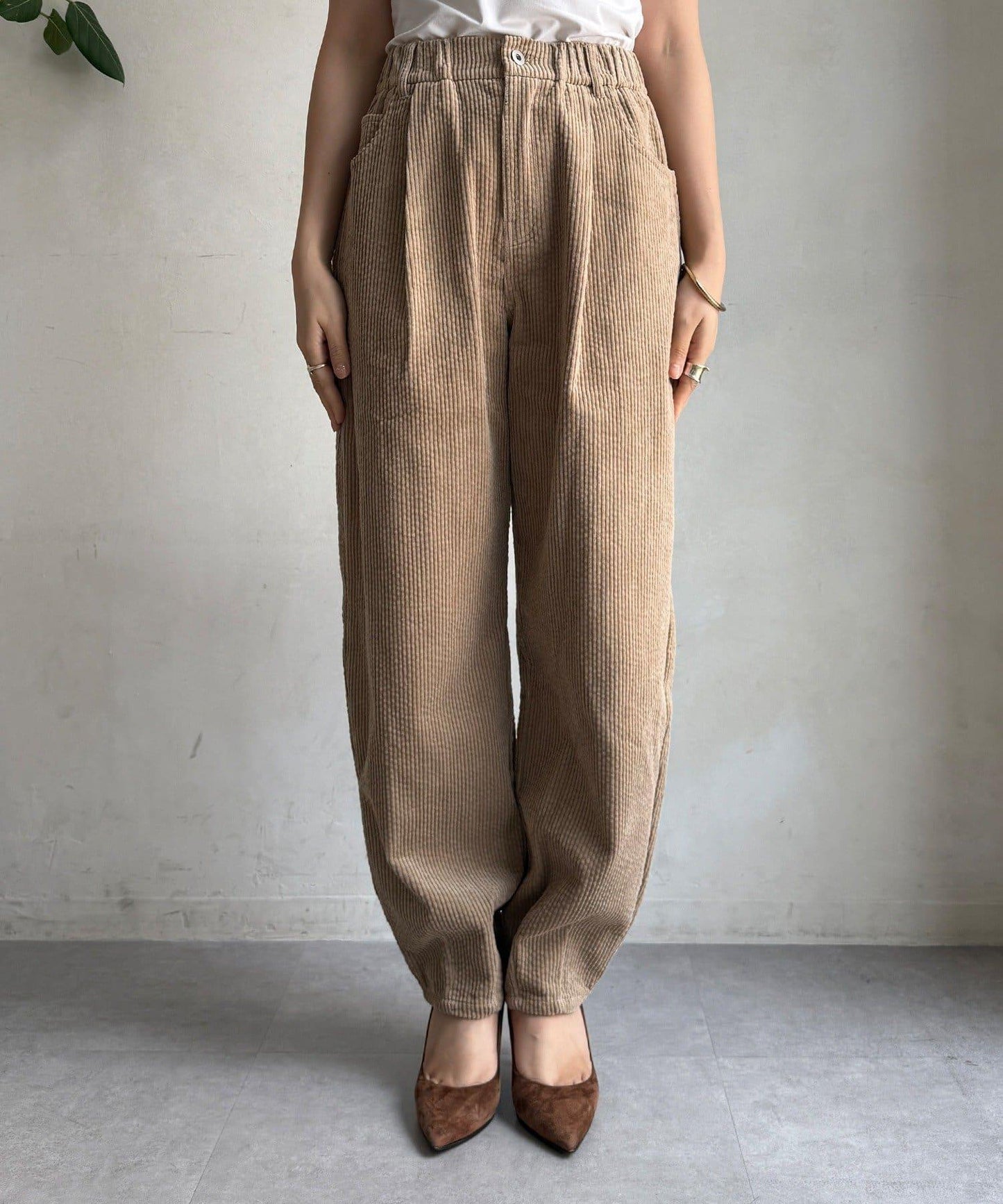 燈芯絨寬鬆長褲