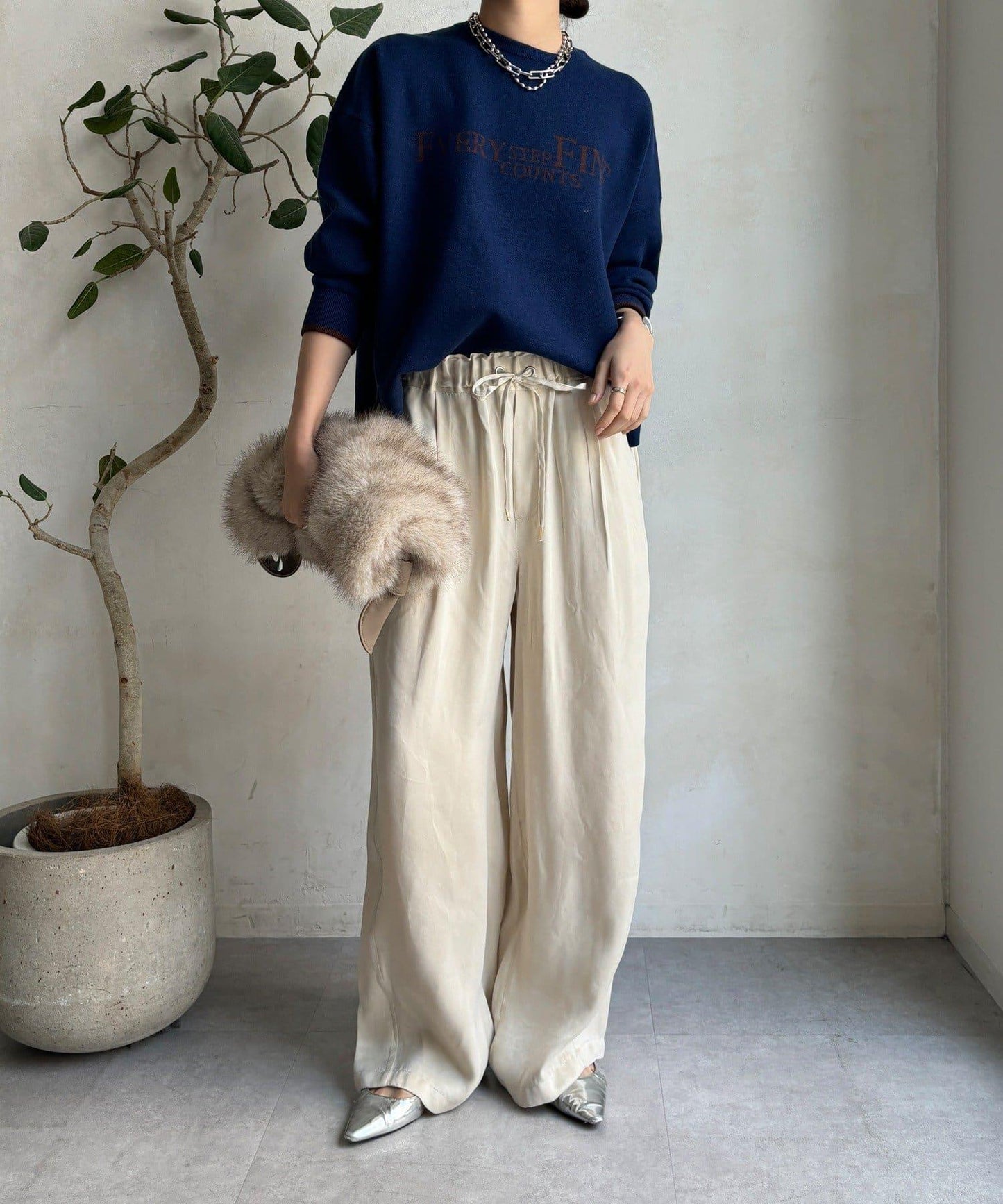 雙面提花標誌針織衫