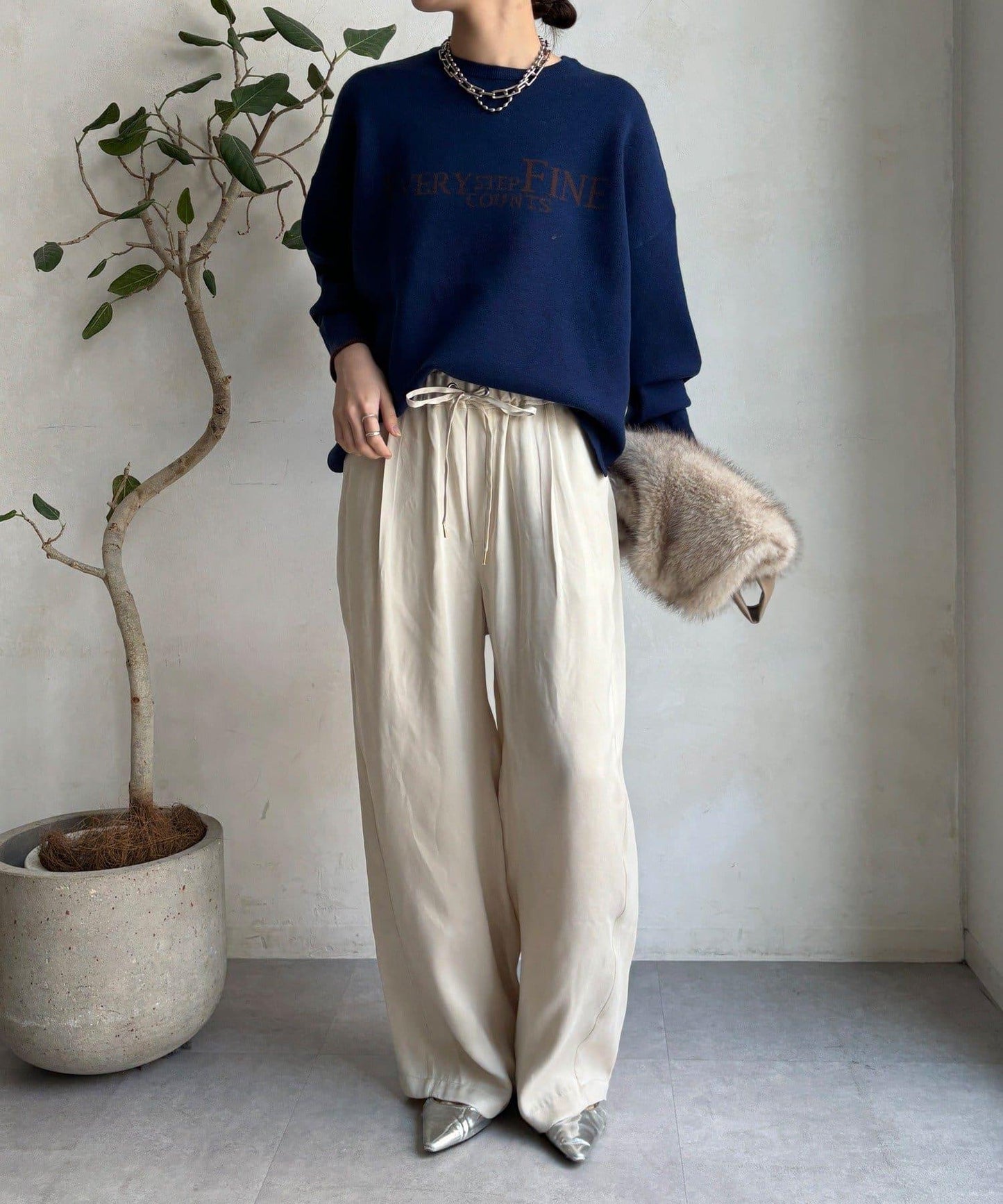 雙面提花標誌針織衫