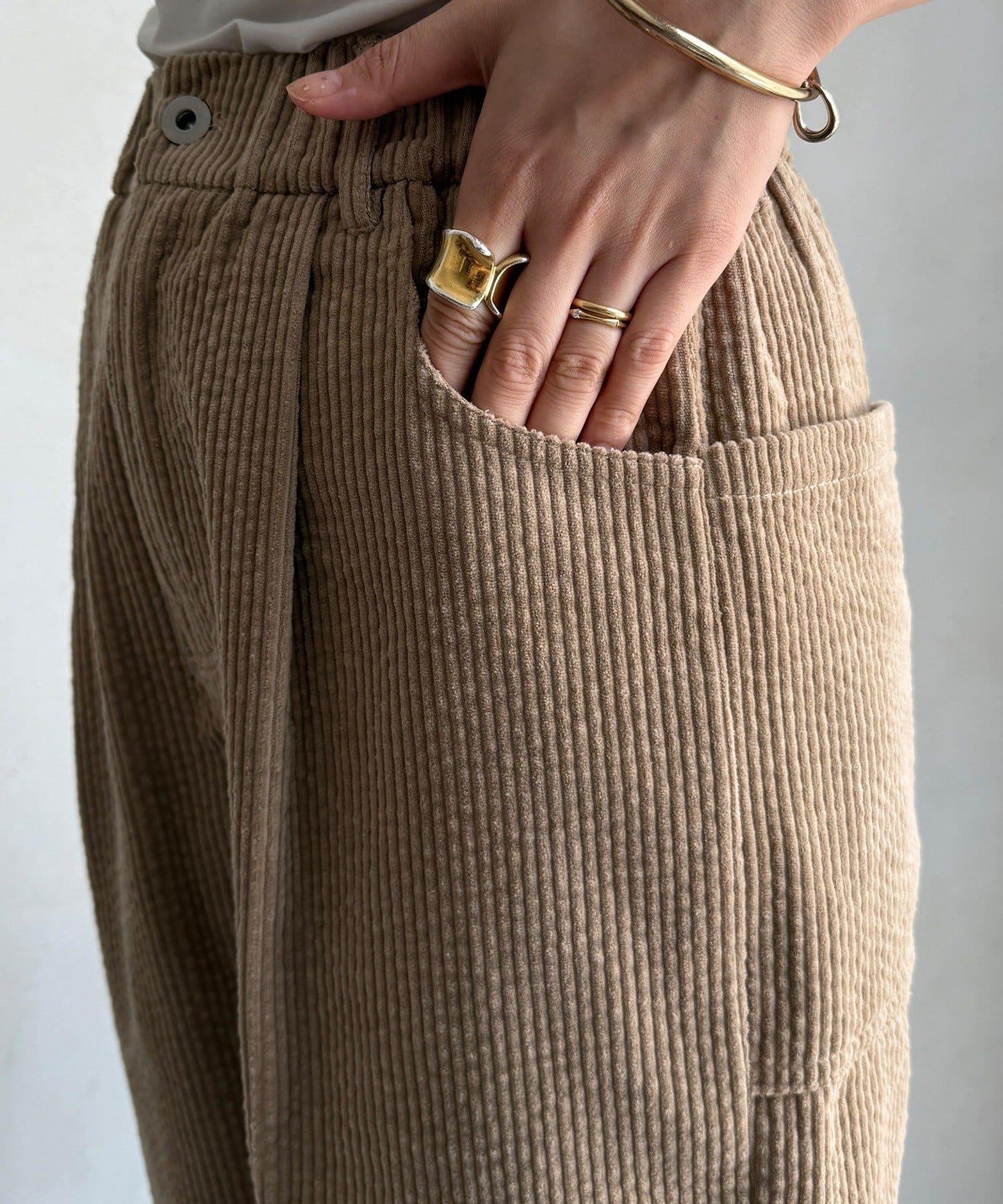 燈芯絨寬鬆長褲