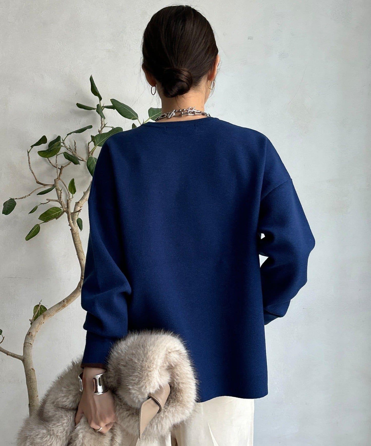 雙面提花標誌針織衫