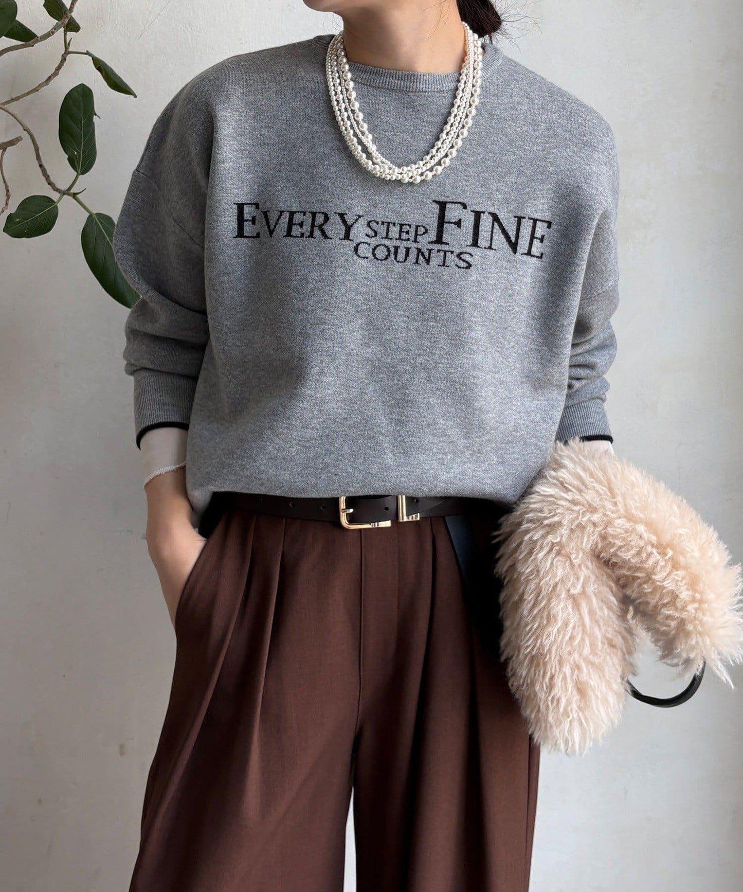 雙面提花標誌針織衫