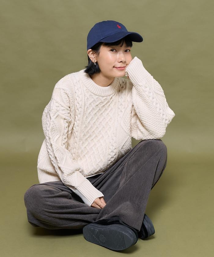 混色編織圓領針織衫