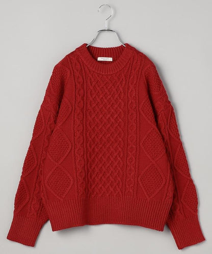 混色編織圓領針織衫