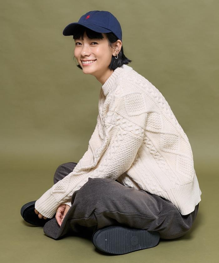 混色編織圓領針織衫