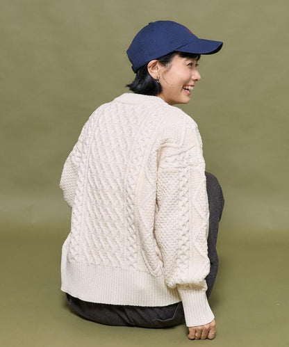 混色編織圓領針織衫