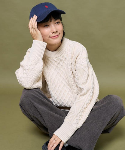 混色編織圓領針織衫