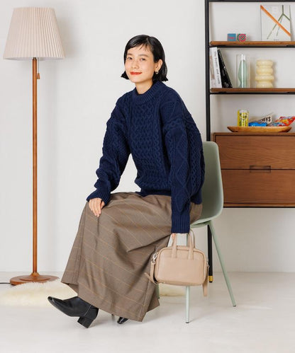 混色編織圓領針織衫