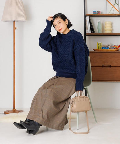 混色編織圓領針織衫