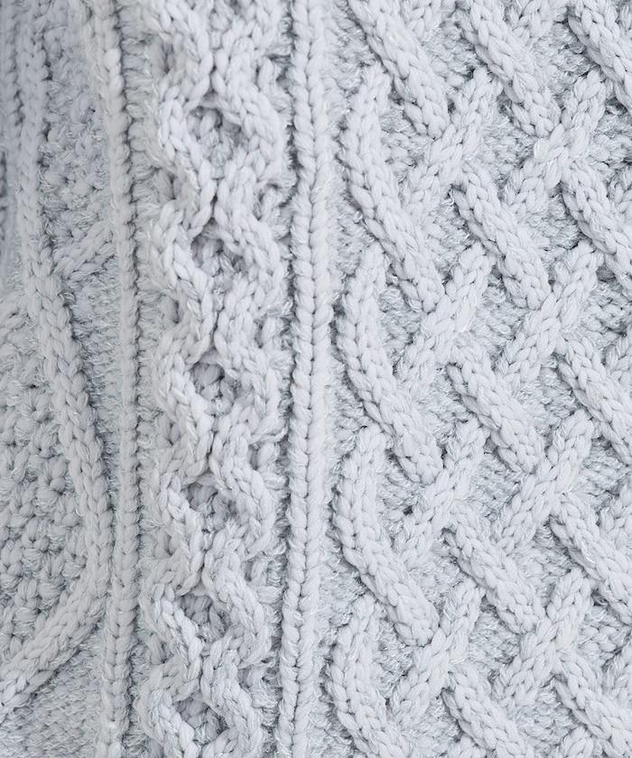 混色編織圓領針織衫