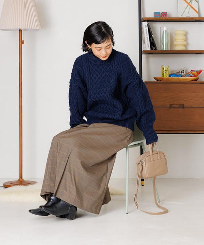 混色編織圓領針織衫