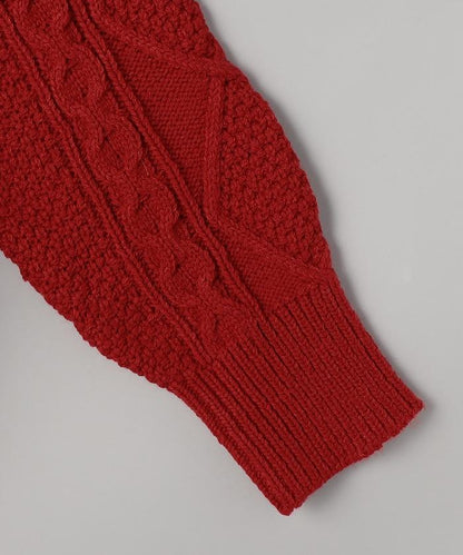 混色編織圓領針織衫