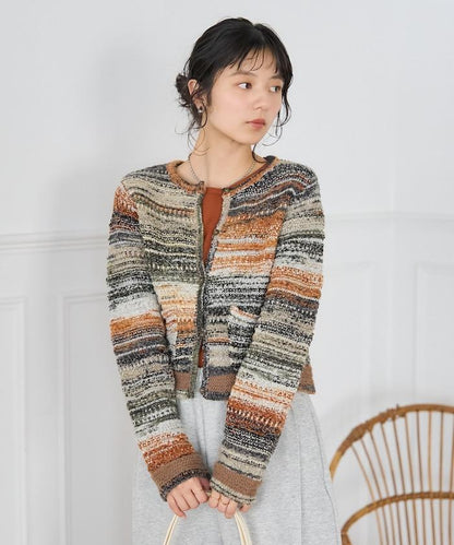 混紡紗線彩色針織開衫