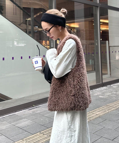 【パルクロ限定】PON企畫仿毛皮馬甲