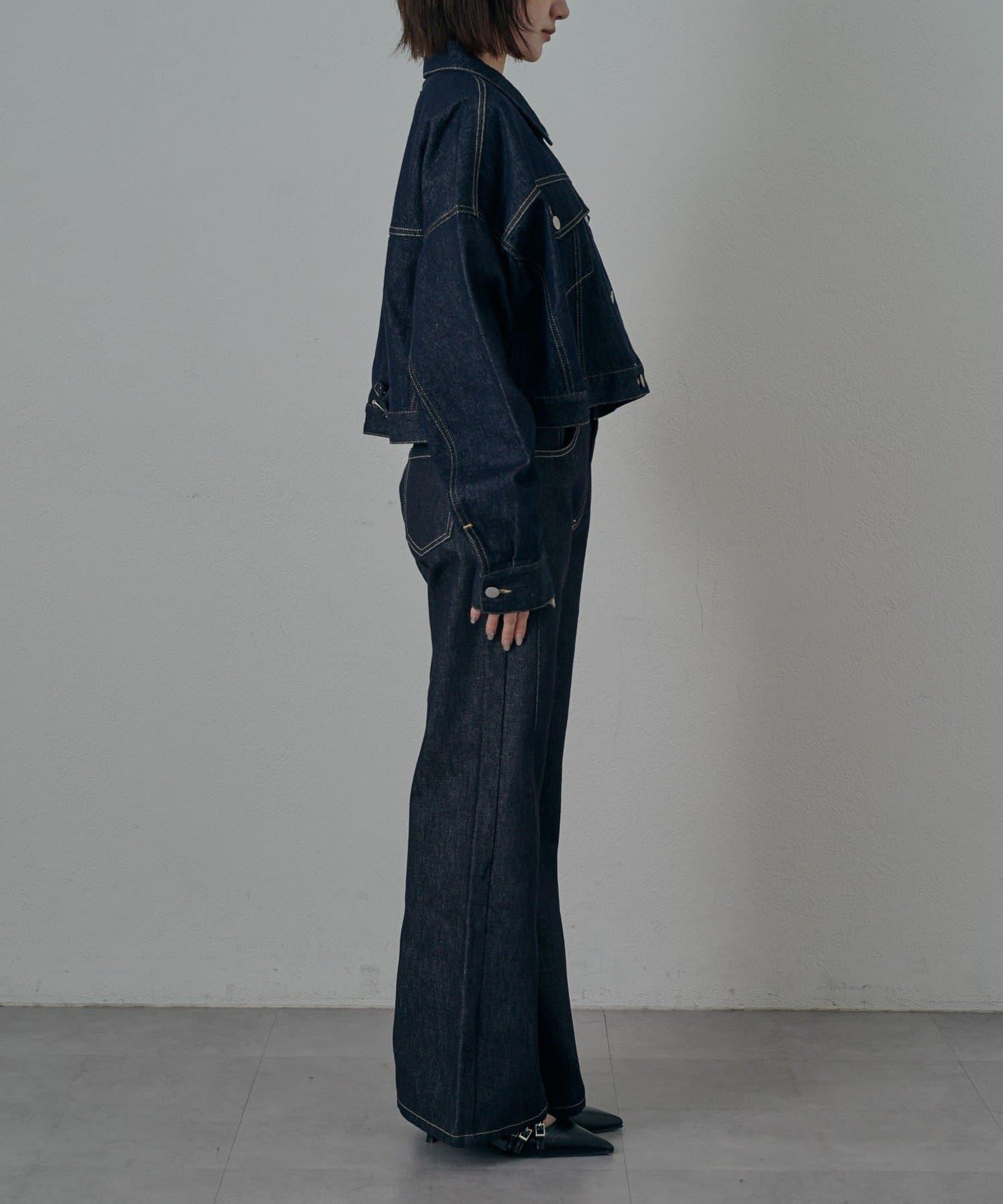 【mystic】[mline]標誌短款牛仔夾克