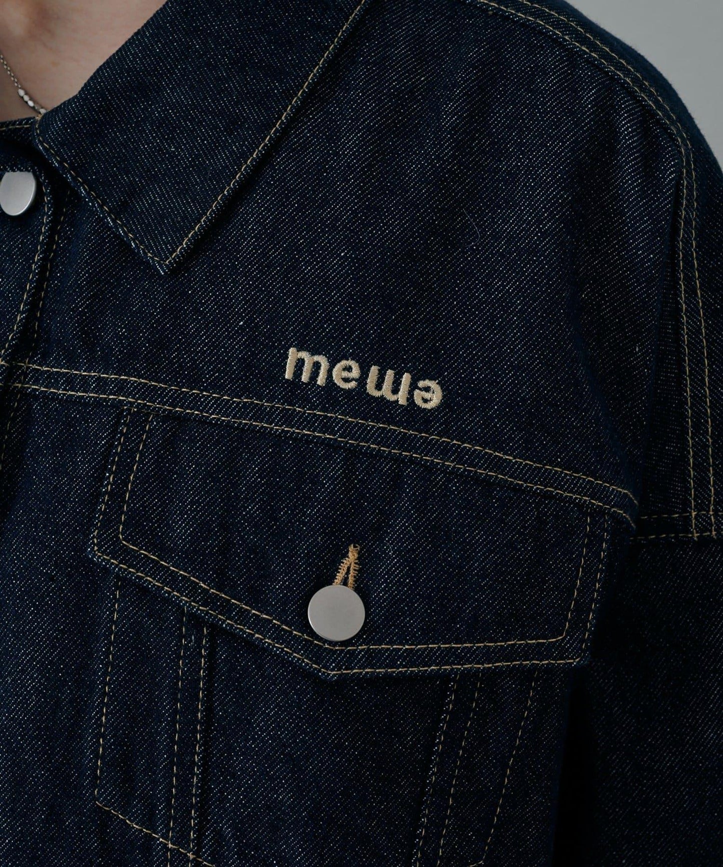 【mystic】[mline]標誌短款牛仔夾克