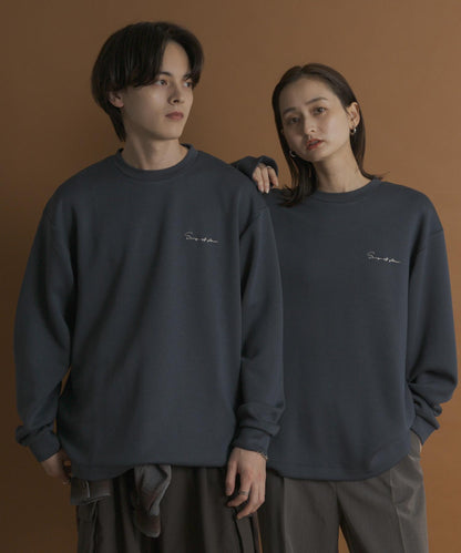 部分色 刺繡加厚長袖T恤