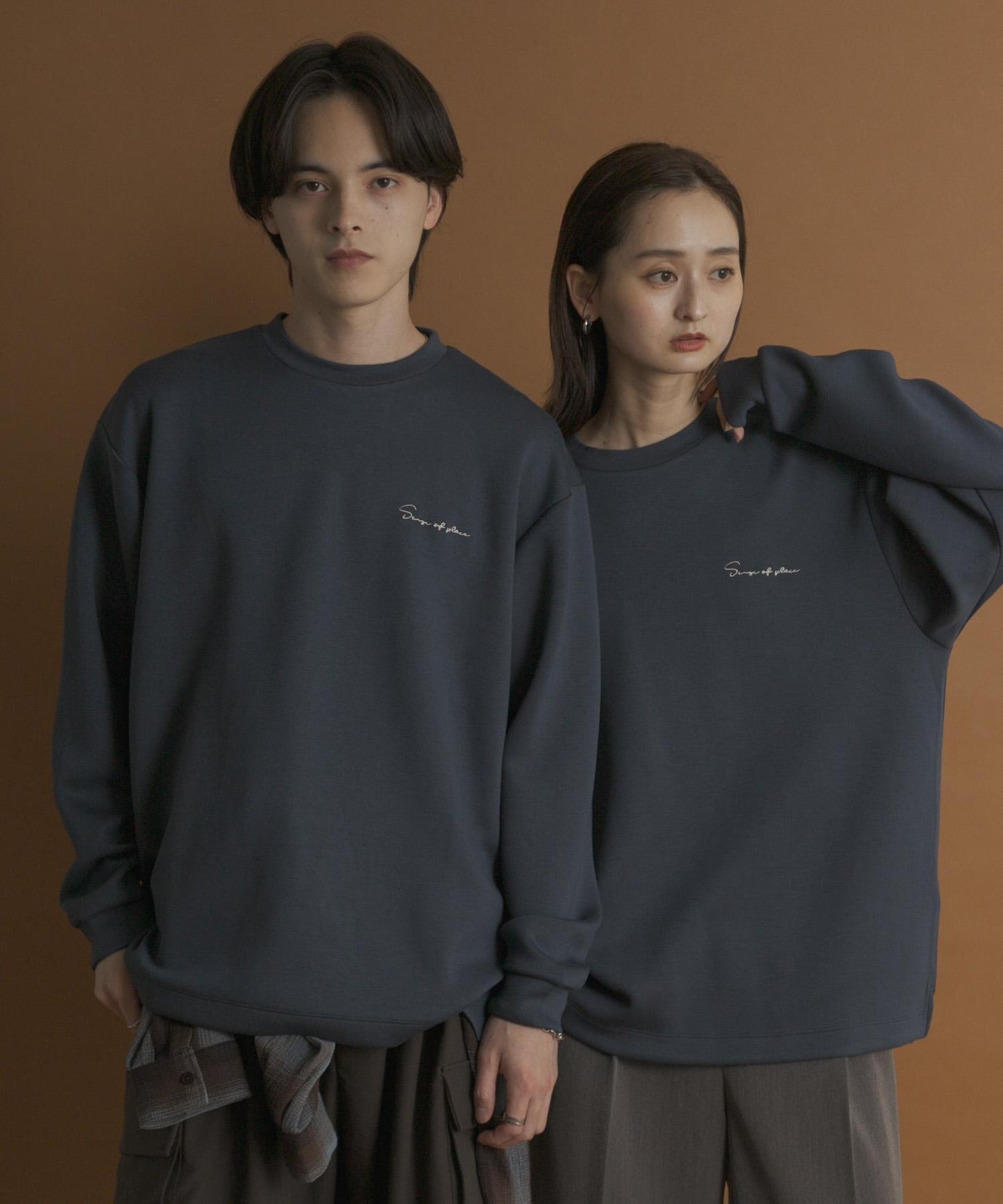 部分色 刺繡加厚長袖T恤