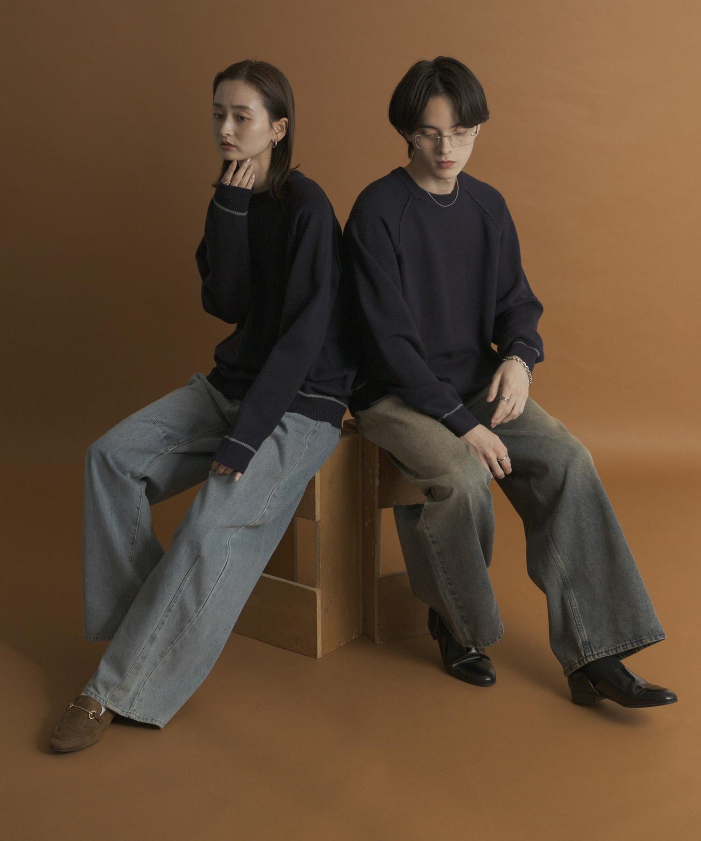 部分色 可水洗/防起球 彈力拼色針織衫