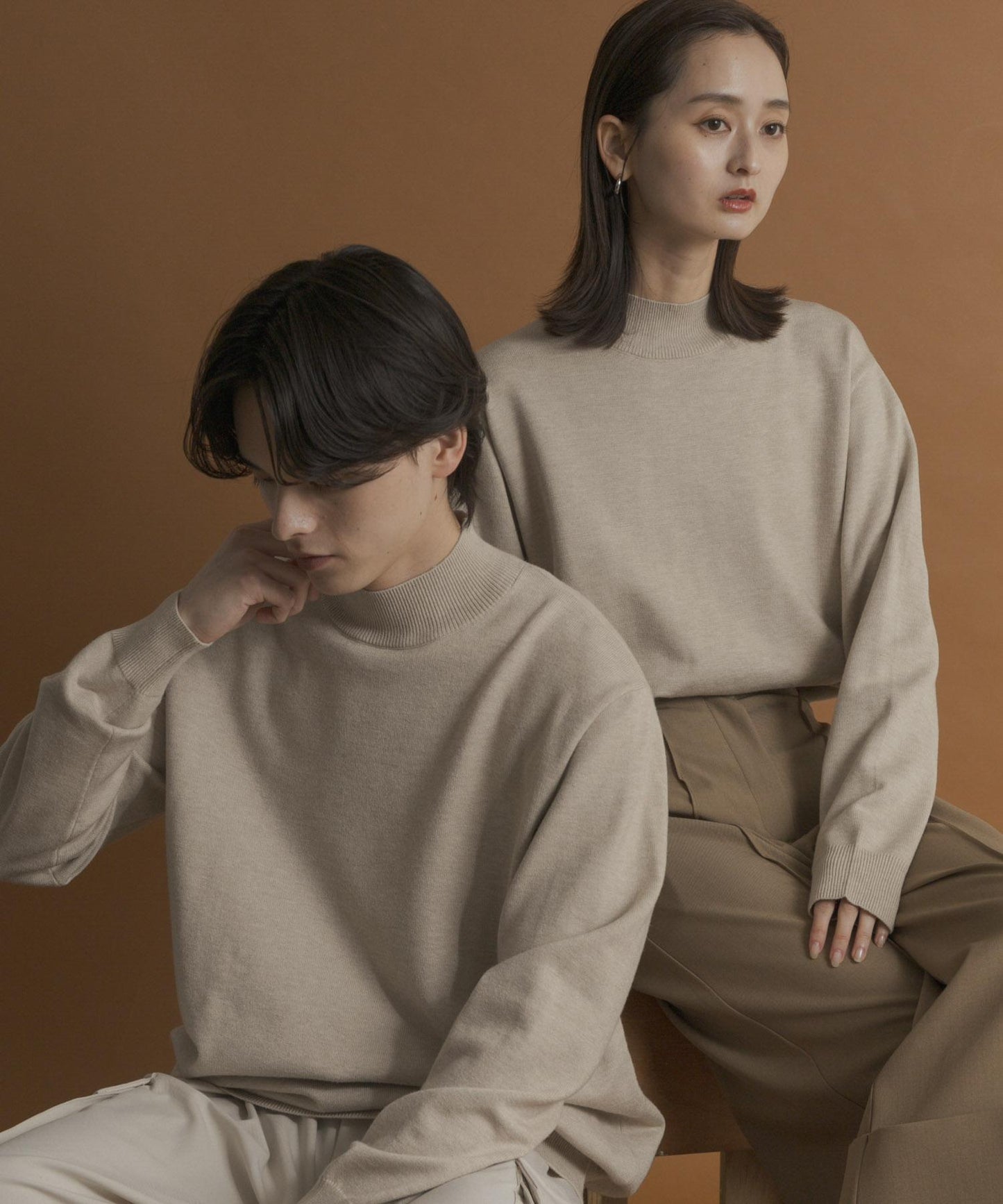 部分色 可水洗/防起球 彈力高領針織衫