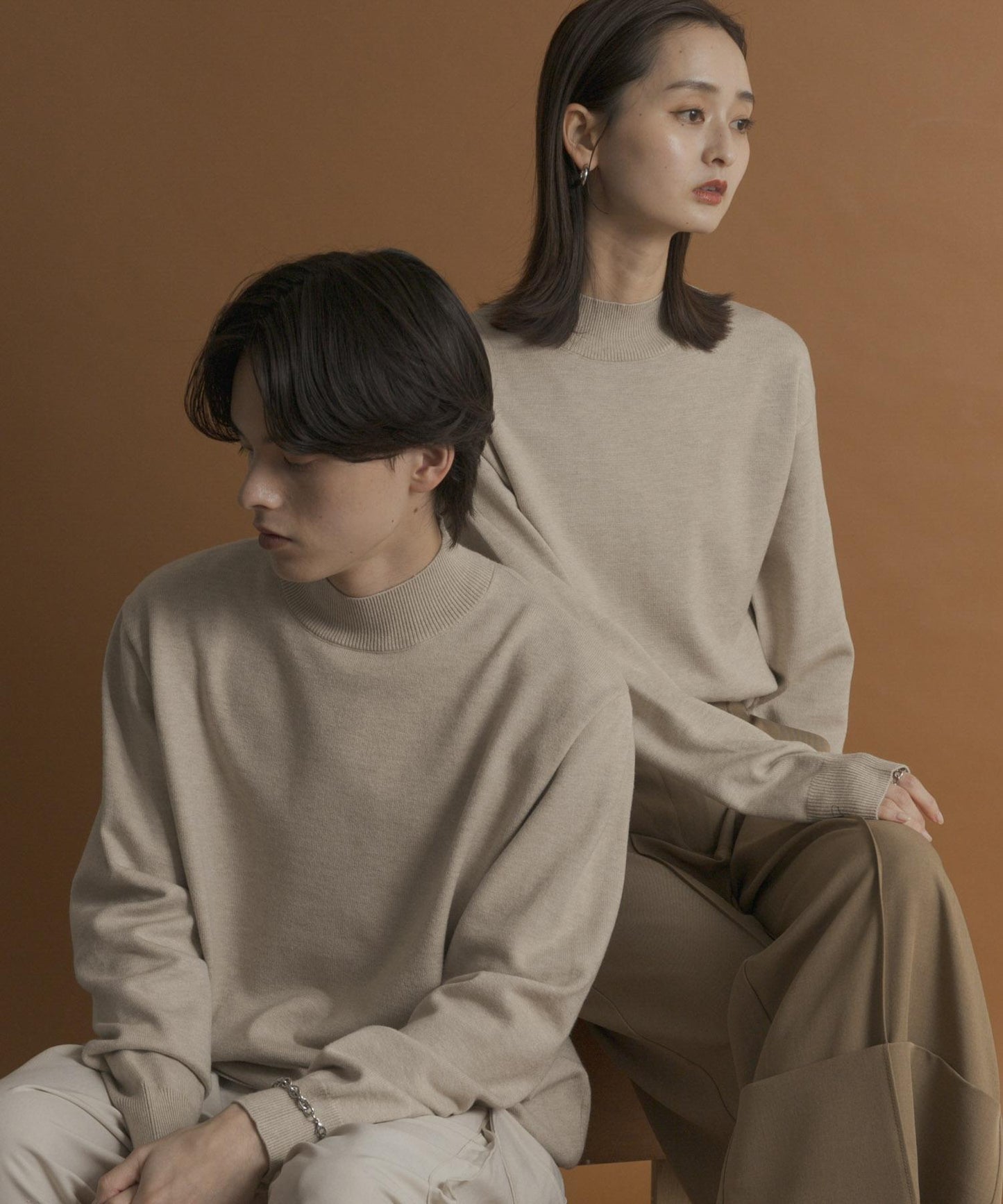 部分色 可水洗/防起球 彈力高領針織衫