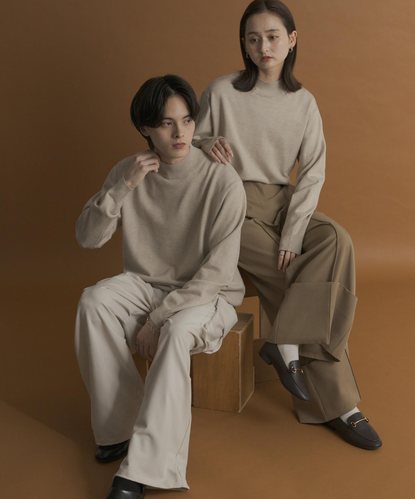 部分色 可水洗/防起球 彈力高領針織衫