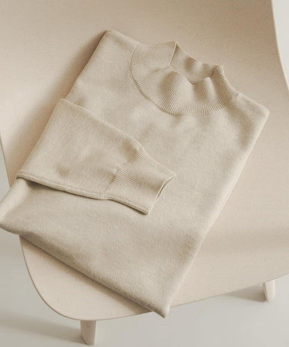 部分色 可水洗/防起球 彈力高領針織衫