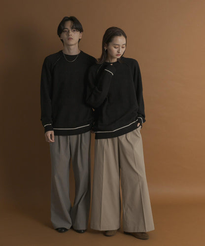 部分色 可水洗/防起球 彈力拼色針織衫