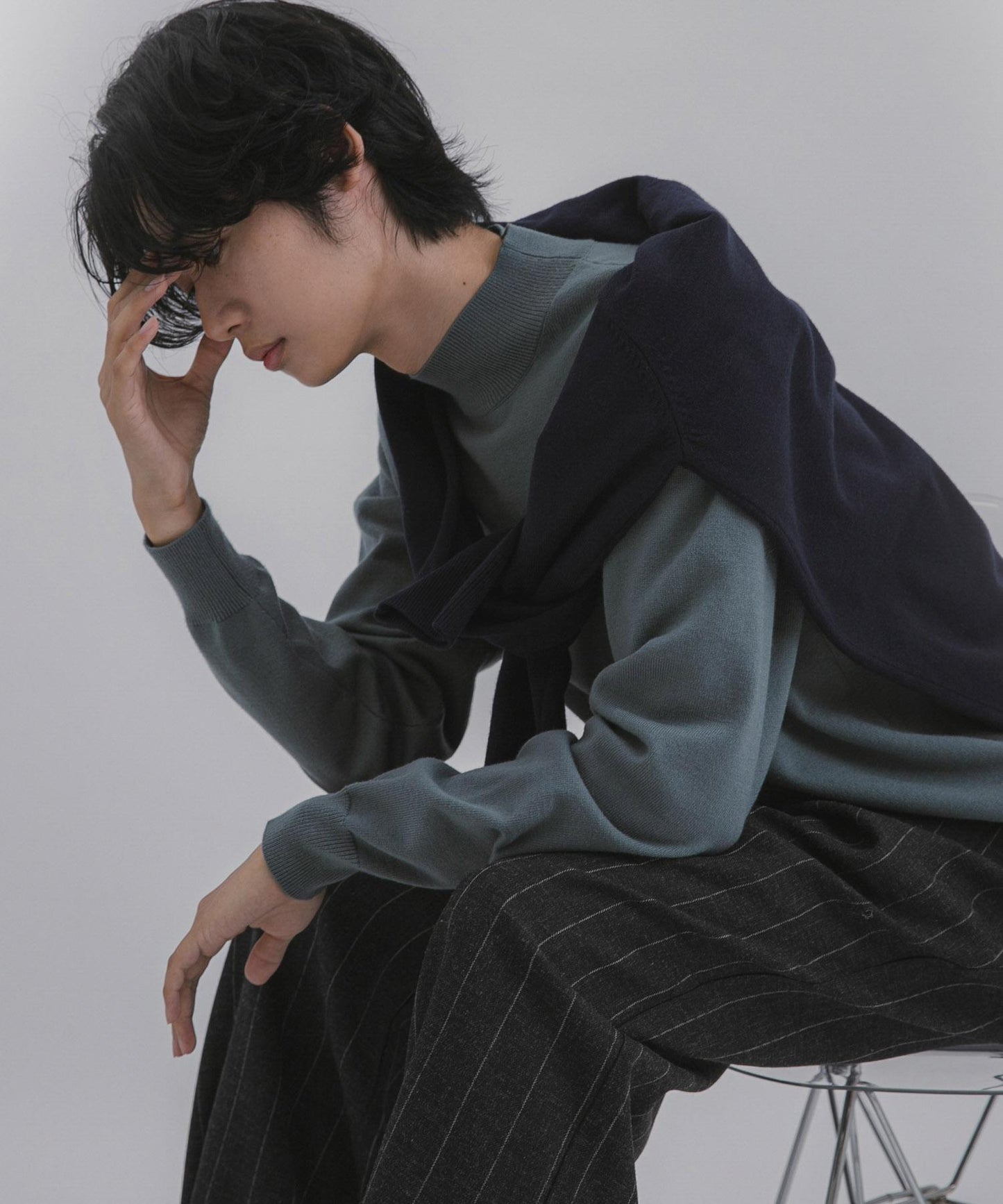 部分色 可水洗/防起球 彈力高領針織衫