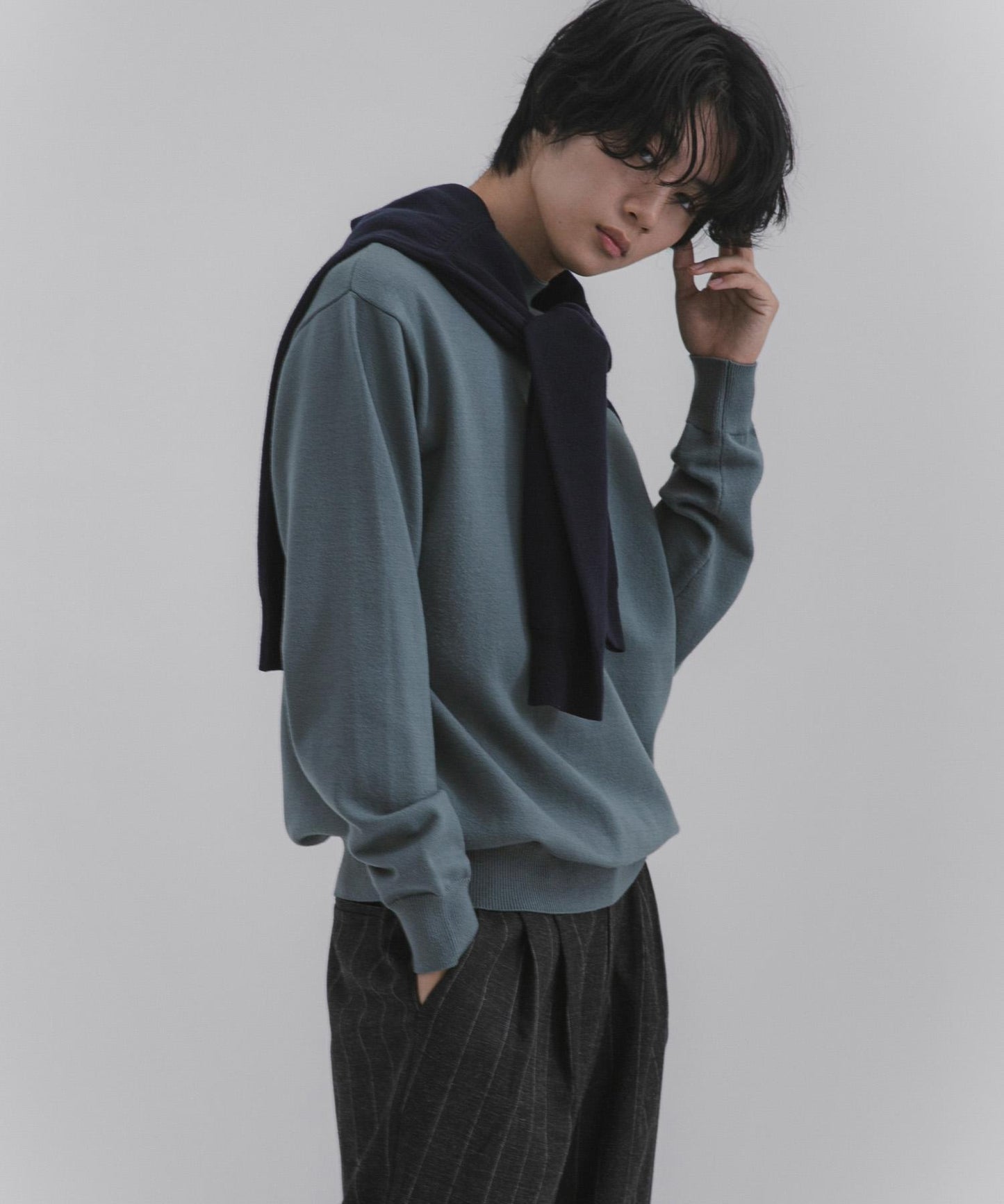 部分色 可水洗/防起球 彈力高領針織衫