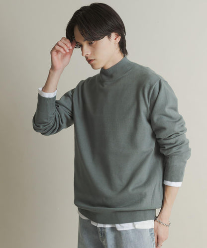 部分色 可水洗/防起球 彈力高領針織衫