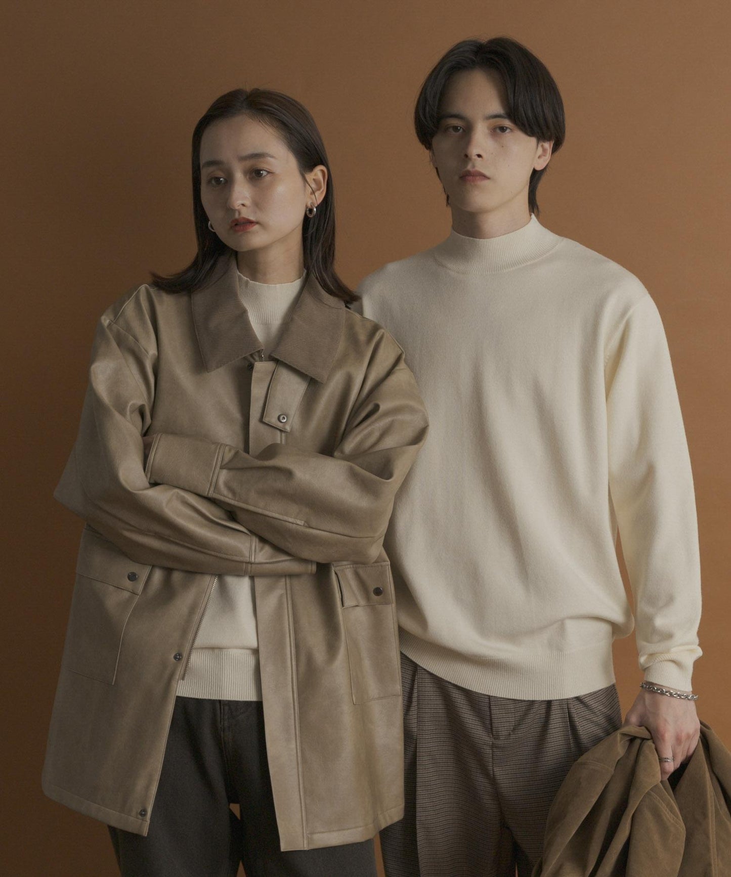 部分色 可水洗/防起球 彈力高領針織衫