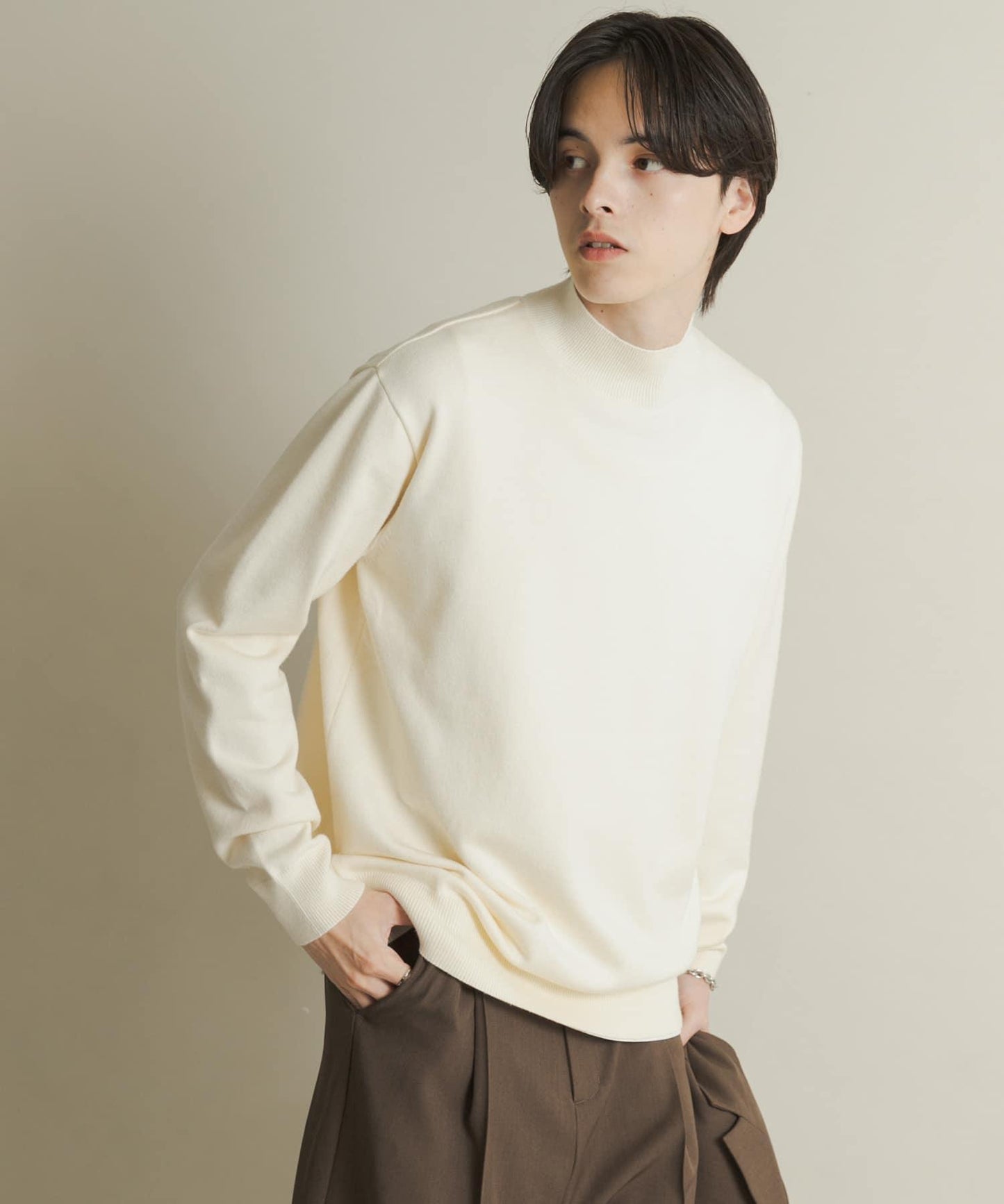 部分色 可水洗/防起球 彈力高領針織衫