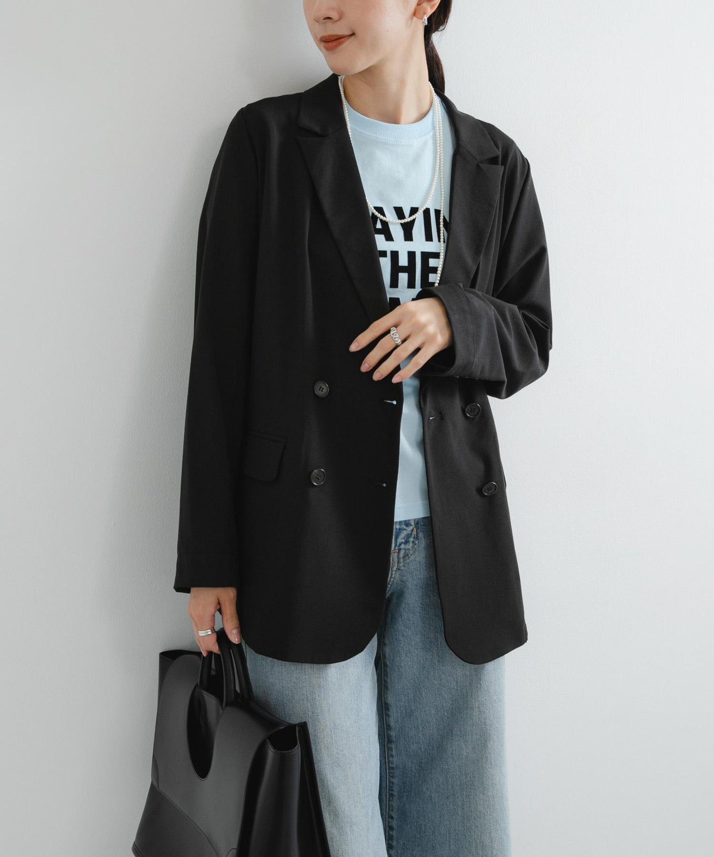 羊毛混紡雙排扣西裝外套