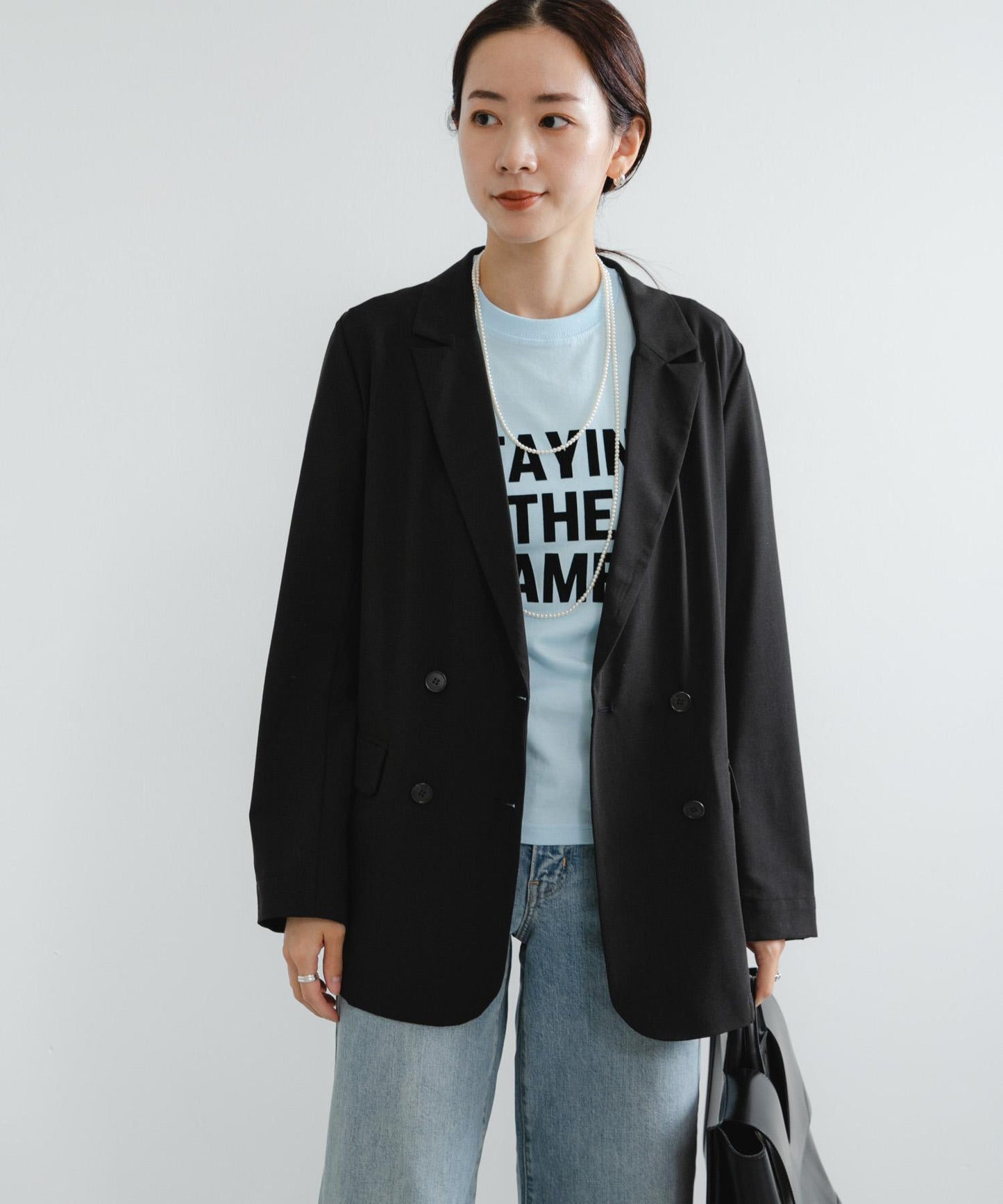 羊毛混紡雙排扣西裝外套