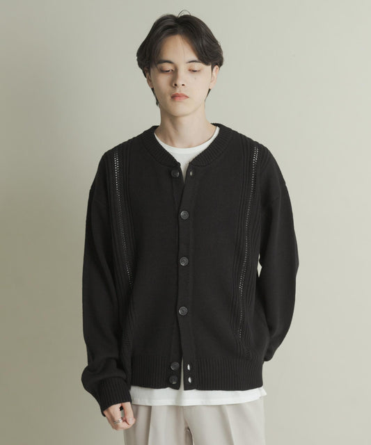 鏤空麻花針織開衫