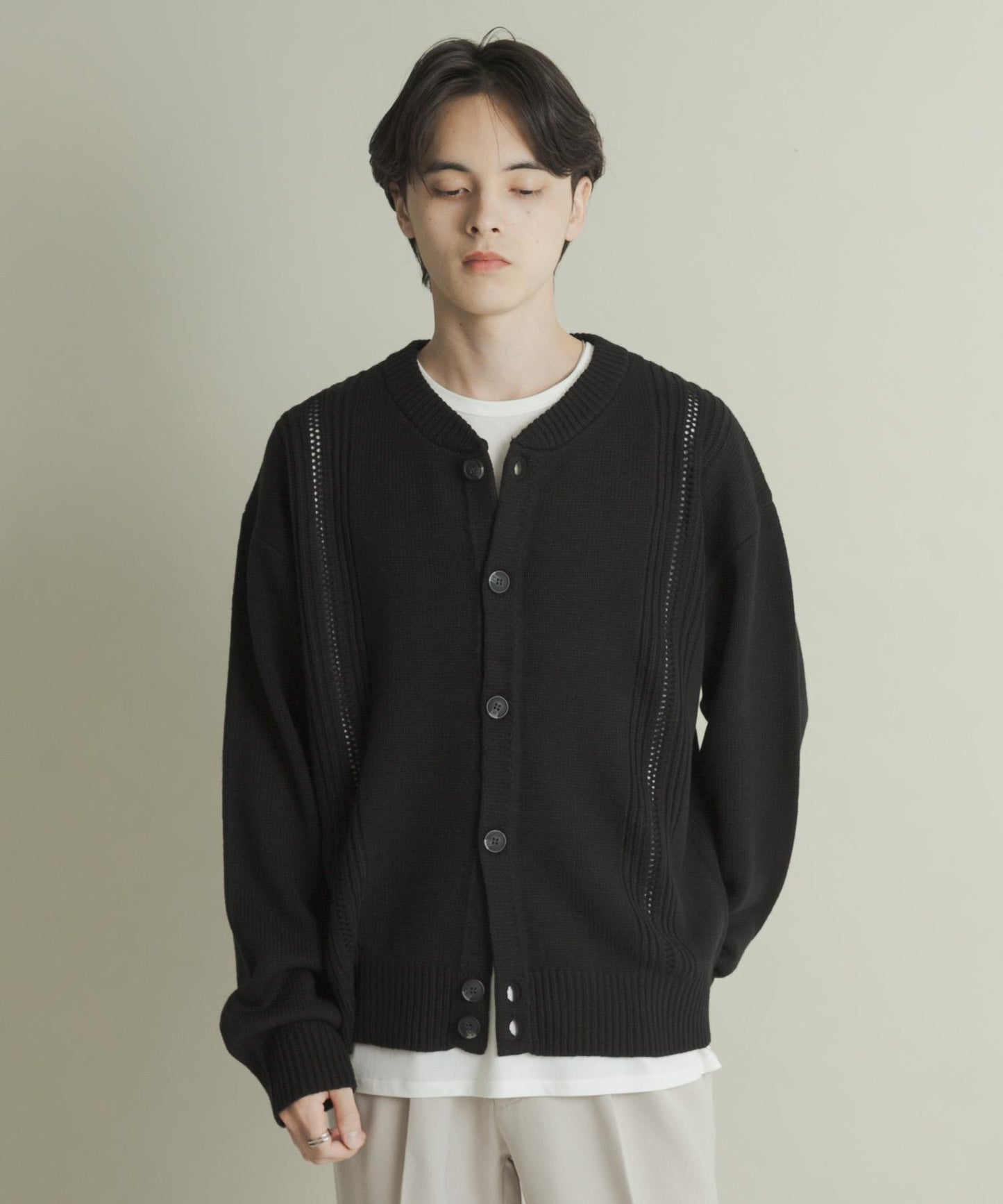 鏤空麻花針織開衫