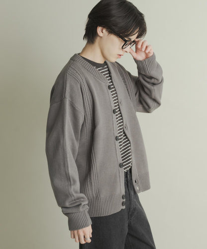 鏤空麻花針織開衫