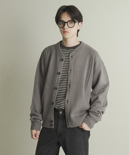 鏤空麻花針織開衫